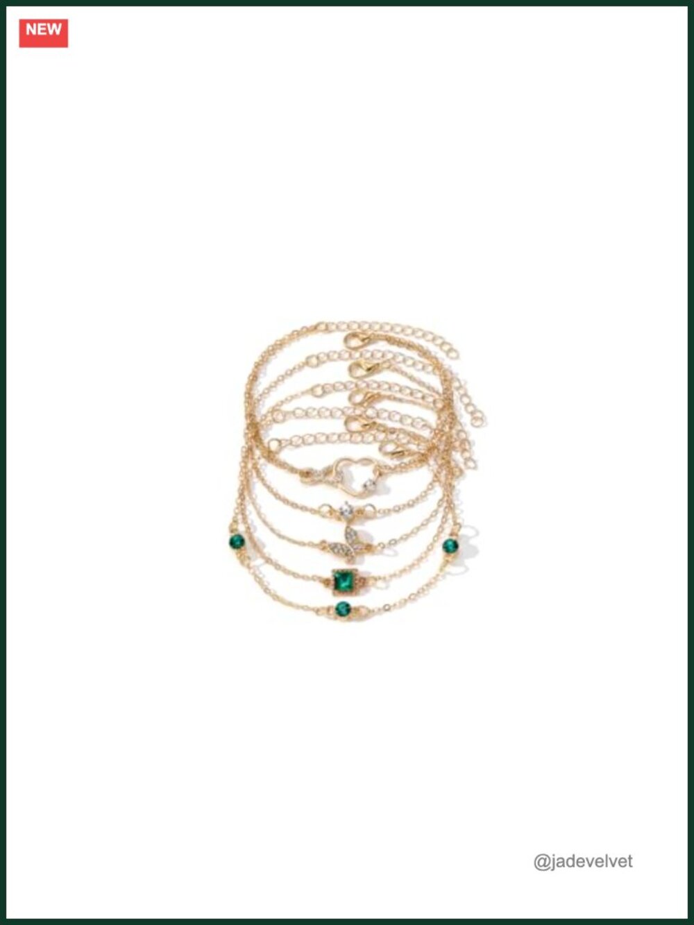 14K Gold Plated Dainty Layered Chain Bracelets Adjustable Cute Bangle Link